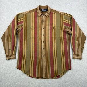 Vintage Polo Ralph Lauren‎ Shirt Mens Large Multicolor Striped 90s Brushpopper